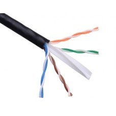 Kabelis internetinis CAT6 U/UTP 4P 250Mhz lauko sąlygom varinis juodas (black)